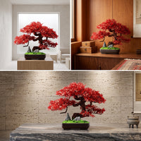 Artificial Bonsai Tree Realistic Fake Potted Plant Maintenance-Complimentary