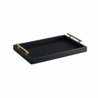 Leather Tray Easy to Carry Rectangular Tray with Handles High Edges Home Storage for Living Room