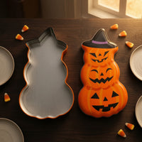 Pumpkin Tin Box Decorative Tin Box with Lid Orange Container for Home Decor