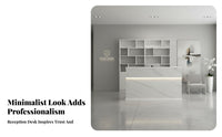Aesthetic and Practical Hotel Reception Table Sturdy Construction Modern Front Desk Easy Assembly L-Shaped Reception Counter Multiple Design S Available for Restaurant Owners, Shopkeepers, Receptionists, Lobbies, Offices, Medical Office S, Supermarket