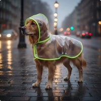 Transparent Dog Raincoat Easy to Put on Waterproof Pet Rain Jacket Lightweight