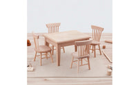5 Pieces Dollhouse Dining Set 1/12 Scale Miniature Dining Table with Chairs Dollhouse Table and Chairs for Kids