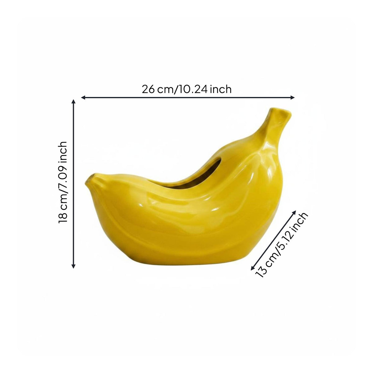 Banana Tissue Box Multi-Use Yellow Banana Decor Shiny Finish for Living Room