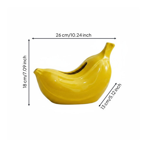 Banana Tissue Box Multi-Use Yellow Banana Decor Shiny Finish for Living Room