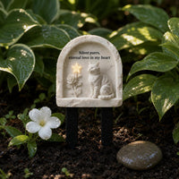 Acrylic Pet Memorial Garden Stake with Marble-Patterned Cat Design