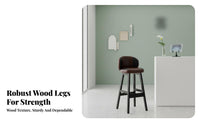 Upholstered Lowrear High Stool Modern and Design Upholstered Stool with Supportrest Stable Frame Ergonomic Design for Restaurant