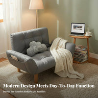 Adjustable Sleeper Loveseat Foldable Adjustable Floor Loveseat Small Space Suitable Tri-Function Multifunctional Design