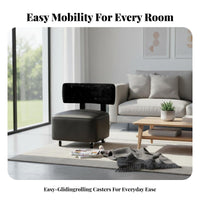 Rolling Low Chair with Back 360° Swivel Casters Mobile Seating for Home, Seniors