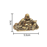 Brass Maitreya Buddha Statue Compact Design for Desk, Office, Collectors