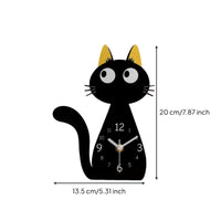 Acrylic Feline Timepiece Analog Home Decor Desktop Display