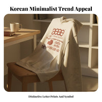 Korean Style Hooded Sweatshirt, Relaxed Long Sleeve Top, Letter Print Unisex Autumn