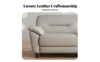 Minimalist Design Leather Settee with Metal Legs Nordic aesthetic Sofa Small Space compatible Living Room Furniture Easy to Clean for Apartment Dwellers, Homeowners, Families, Reception Area