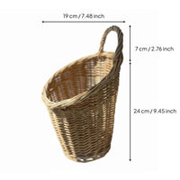Rattan Produce Basket Space Saving Woven Hanging Basket Boho Decor for Pantry
