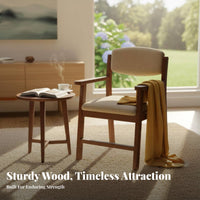 Upholstered Wooden Armchair Minimalist Design Desk Chair Ergonomic Design