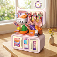 Tabletop Play Kitchen with Accessories Interactive Kids Kitchen Playset Educational Toy Pots and Pans Bright Colors for Toddlers, Daycare