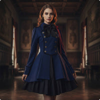 Costume Double Dress-Breasted Gothic Dress High Underdress for Cosplayers, Cosplay, Themed Parties