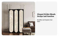 Foldable Design Freestanding Folding Screen Mobile Folding Panel Divider Decorative Background Partition Wall Portable for Interior Designers, Homeowners, Office Workers, Bedroom, Studio Apartment, Reception Area, Restaurant