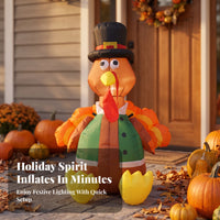 Oversized Inflatable Turkey with Top Hat | Festive Holiday Display, for Thanksgiving