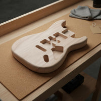 Solid Wood S and T Guitar Body Pre-Routed Strat Design Guitar Body Handmade Music Gear for Workshop
