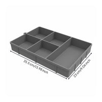 Silicone Tray Non Slip Divided Storage Tray Heat Resistant Silicone Base Organizer Bin for Washroom, Vanity, Living Room