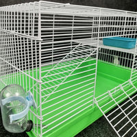 Multi-Level Hamster Cage and Two-Tier Enclosure, Two-Layer Structure for Dwarf Syrian, Multi-Compartment Hamster Enclosure with Large Base Design