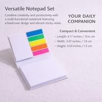 Sticky Notes Set with Hard Cover, Multi Function Notepad Organizer for Desktop Organization, Repositionable for Note Taking for Students