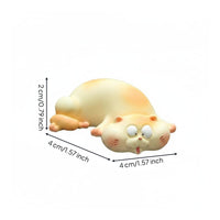 Feline Monitor Ornament Plump Feline Monitor Decor Cream-Yellow for Office, Home