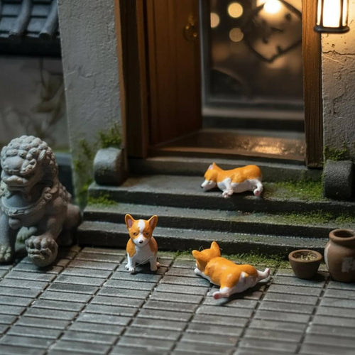Corgi Miniature Model Realistic Corgi Figurine Sturdy for Dollhouse