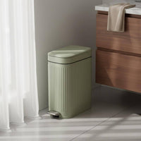Double Lid Garbage Container Odor Seal Slim Step Trash Can Easy to Clean