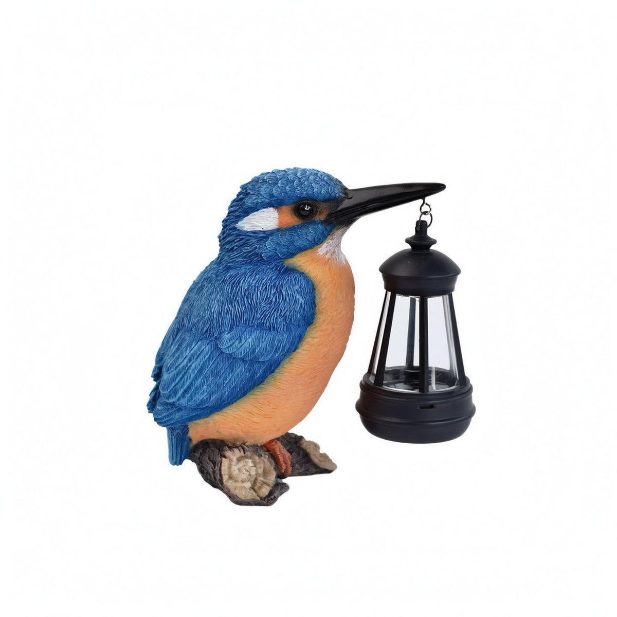 Solar Kingfisher Statue Resin Kingfisher Ornament Weatherproof for Yard, Lawn