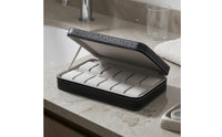 Zipper Closure Zippered Watch Case Cushioned Slots Padded Watch Organizer Leather-Like Contrast Stitching
