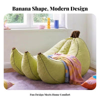 Banana-Shaped Lounger Cute Shape Bean Bag Chair Single Person Comfortable for College Students, Teens, Living Room