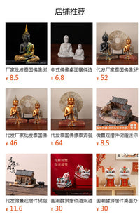 中式佛像桌面摆件造景客厅玄关装饰品烛台庭院树脂工艺品跨境静心
