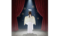 Celestial Costume with Feathered Appendages and Radiant Circlet Lightweight Kids Celestial Dress with Feathered Appendages And
