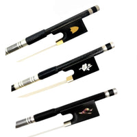 Changxiang Professional 4/4 Violin Bow, Carbon Fiber, Round Stick, Black Grid Pattern