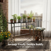 Stainless Steel Flower Rack Sturdy-Duty Tiered Plant Shelf Tiered Plant Stand Water Resistant Metal Flower Pot Holder Non-Slip