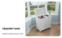 Rolling Vanity Organizer Compartmentalized Design Rolling Makeup Cart for Women