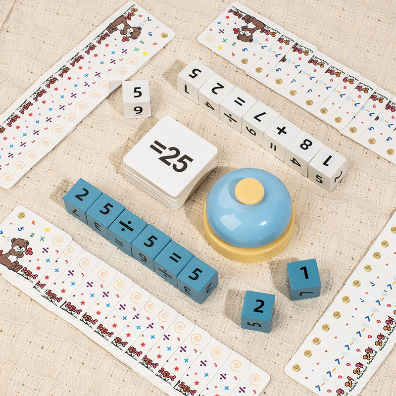 24 Point Math Battle Wooden Blocks Game for Kids