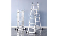 Aluminum Step Ladder Foldable Folding Step Ladder Multi-Angle for Home Hobbyists, Homeowners, Home Maintenance, Garage, Workshop