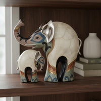 Resin Elephant Statues Light Luxury Tabletop Sculptures Retro Design House Decoration for Study, Entryway