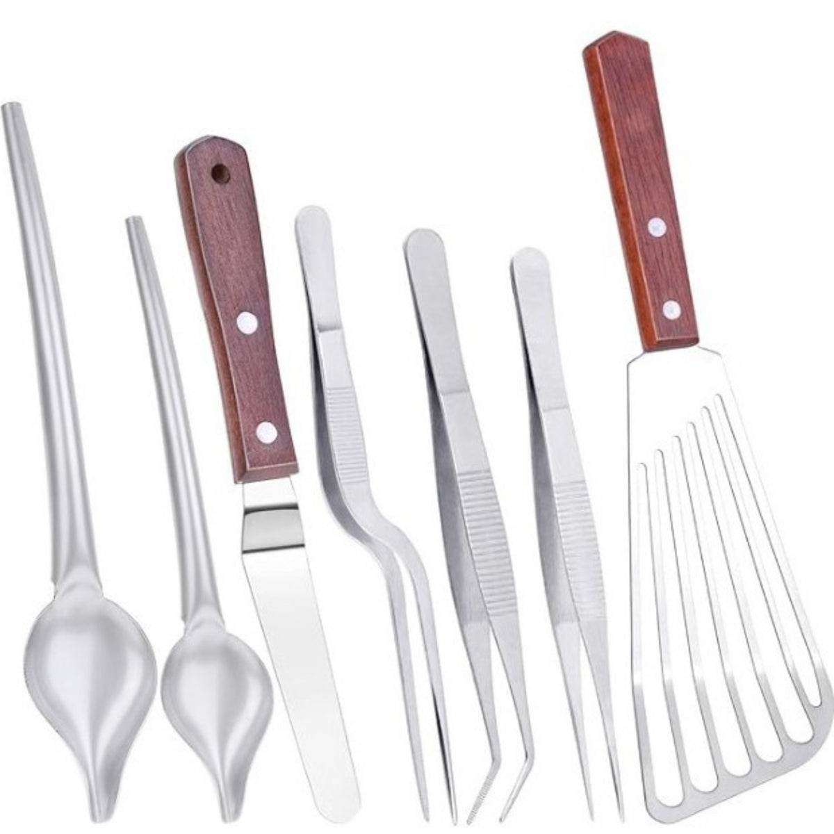 Multi-Use Stainless Steel Plating Tool Spoon Drawing Tool Style Precision Food Tweezers