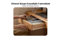 Wooden Desk with Drawers Space-Saving Single-Drawer Wooden Desk for Small areas