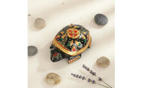 Natural Gemstone Golden Pyrite Turtle Statue Feng Shui Pyrite Turtle Figurine Collectible for Crystal Collectors, Office, Shelf