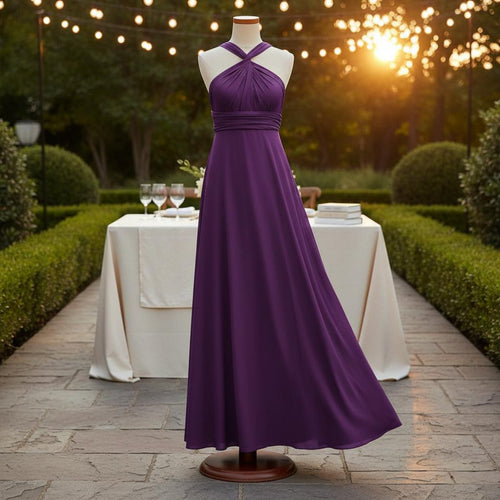 Convertible Bridesmaid Dress Floor Length Women's Clothing Elegant for Wedding