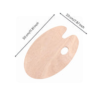 Natural Wood Grain Unfinished Wooden Palette Right and Left Hand Use Wooden Paint Palette Lightweight Art Supply Easy to Clean