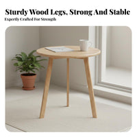 Three-Legged circular table Multi-Purpose Accent Tables Wood Grain Texture