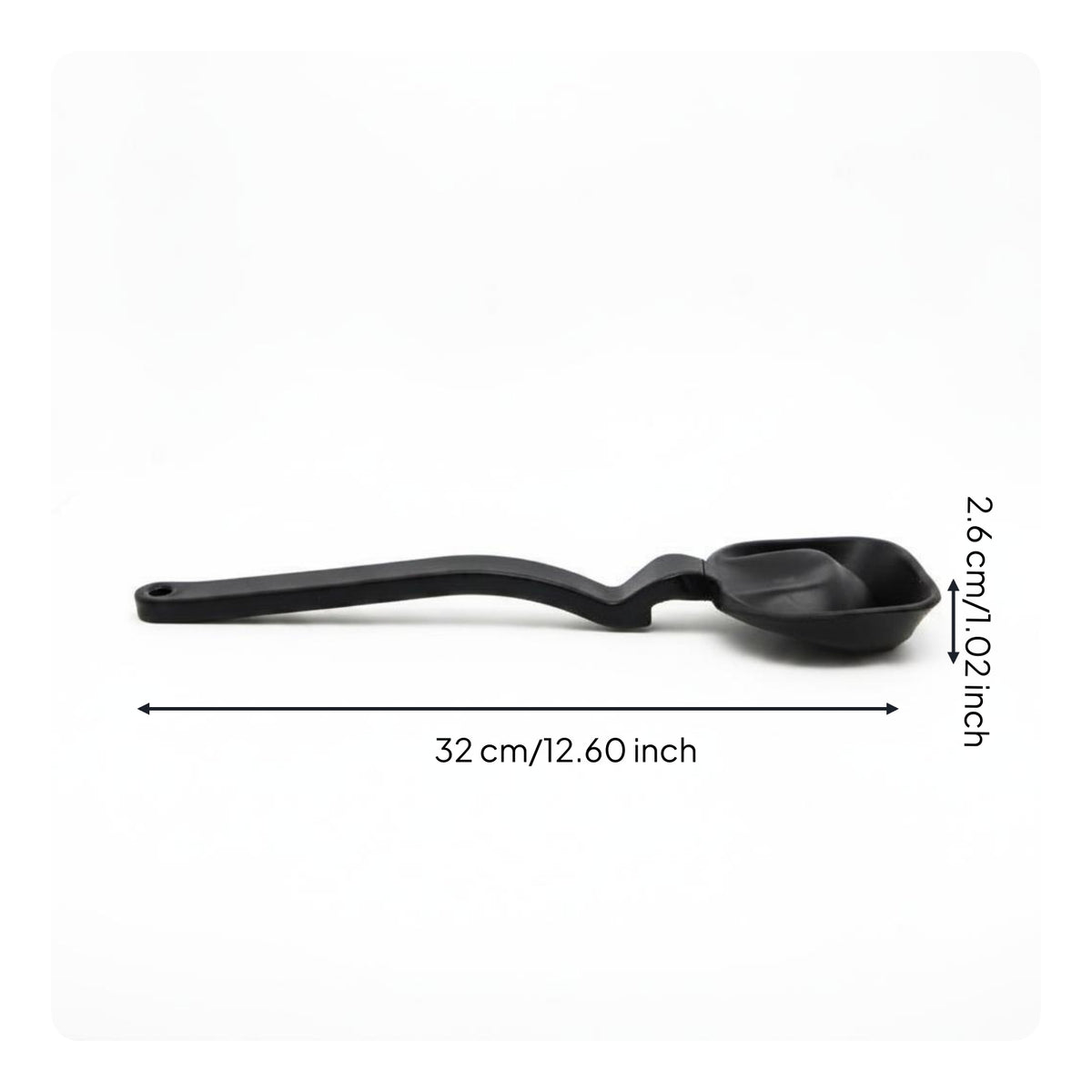 Fold-Flat Spoon Black Handle Portable Utensil Set Lightweight