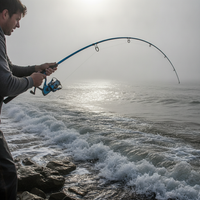 Solid Fiberglass Spinning Fishing Rod for Lure and Boat Fishing