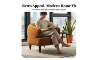 Highrear Single Sofa Retro Artistic Design Upholstered Upholstered Armchair with Side Guards Armchair Designer-Inspired Non-Slip