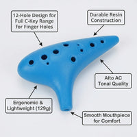 12 Hole Alto for Beginners, Music Student Ocarina, Compact Ocarina for Kids, Melodious Ocarina Instrument, Ocarina for Learning Alto
